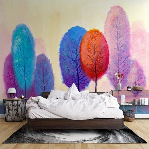 Фотообои флизелиновые Print-walls 3D яркие деревья 0232 100&times;100 см (Ш&times;В) 0232 фото