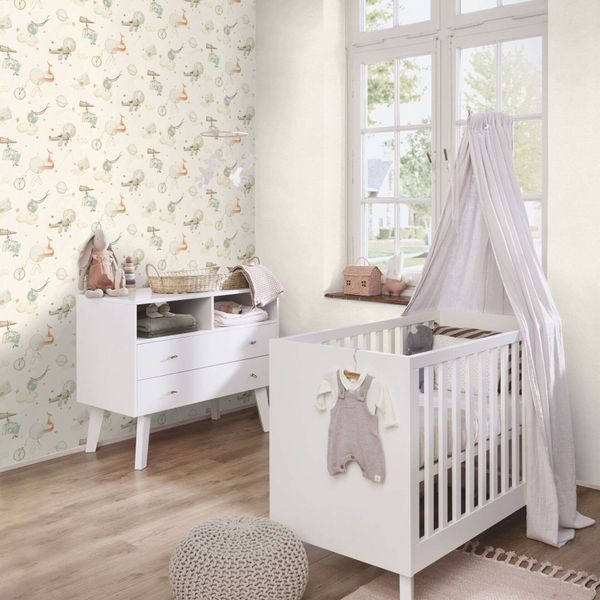 Флизелиновые обои винил горячего тиснения Rasch Kids World 2 302219 бежевый (0,53х10,05м) 302219 фото