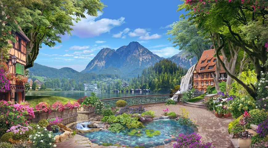 Фотообои флизелиновые Print-walls живописный пейзаж 0215 100&times;100 см (Ш&times;В) 0215 фото